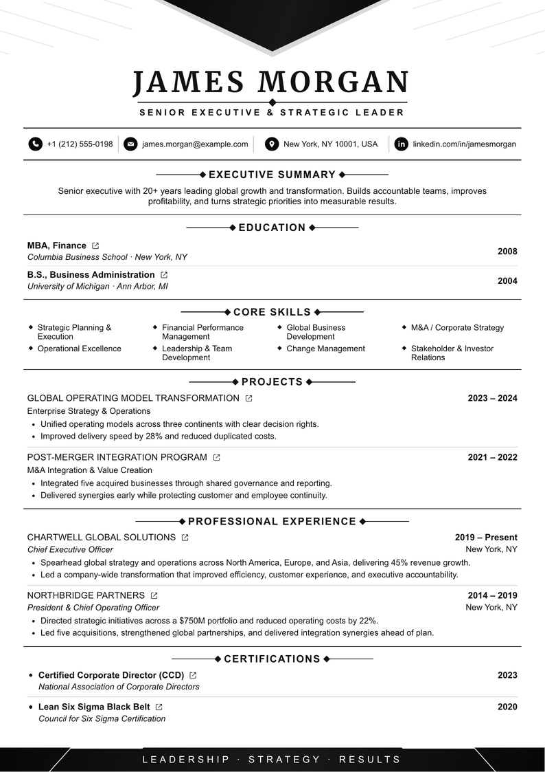 meritCV template option