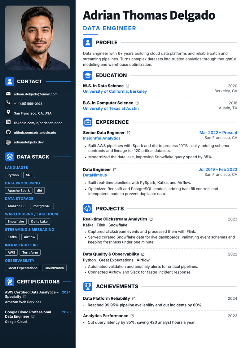 meritCV template option