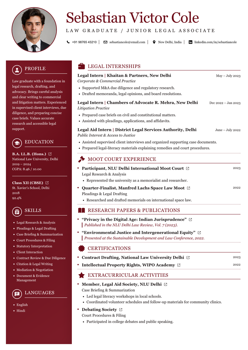 meritCV template option